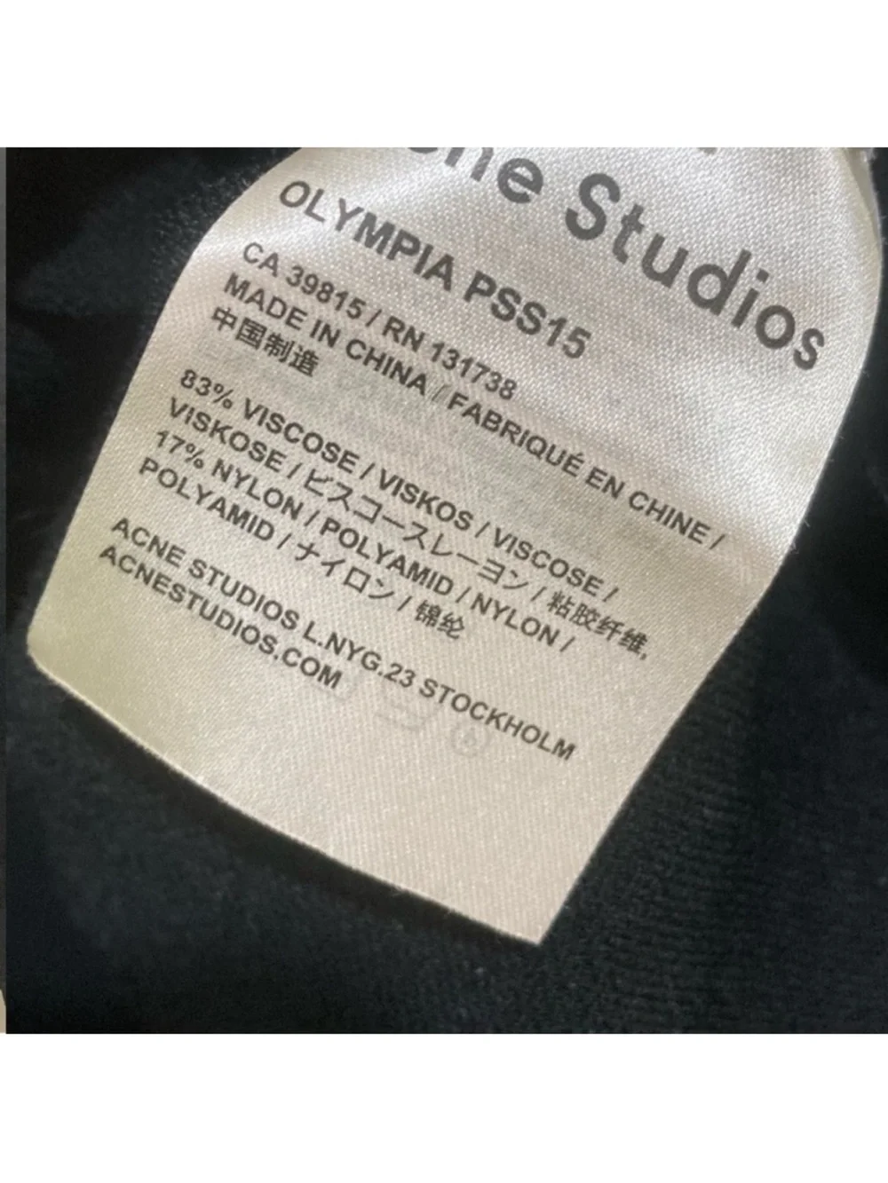 Acne Studios Olympia Zip Up Knit Jacket Size Small Black - Picture 10 of 10